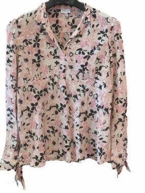 Mimi Maternity Floral Print Button Down Blouse Size Small
